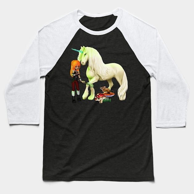 Beautiful unicorn with fairy Baseball T-Shirt by Nicky2342